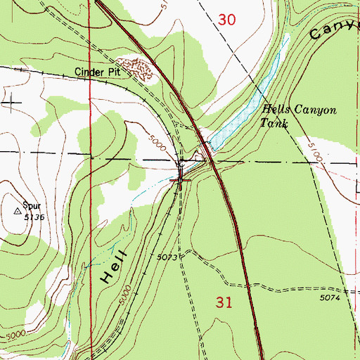 Topographic Map of Wood Spur Siding, AZ