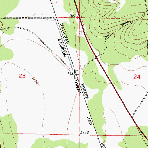 Topographic Map of Prairie Siding, AZ
