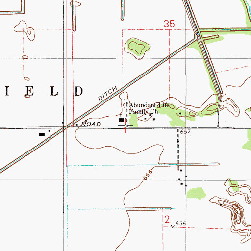 Topographic Map of Abundant Life Family Church, IN