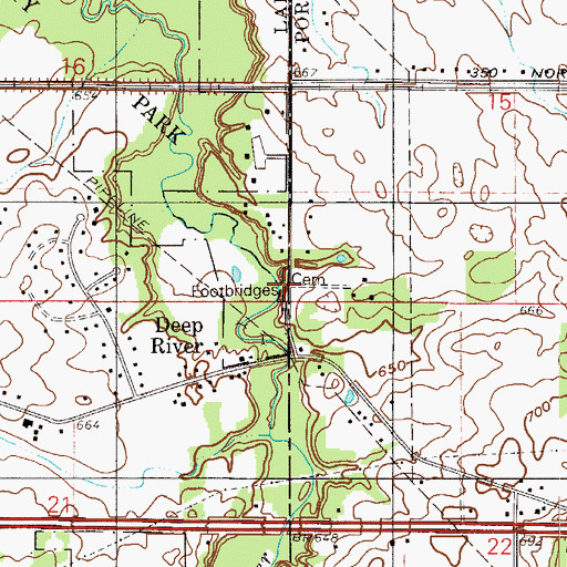 Topographic Map of Deep River Cemetery, IN