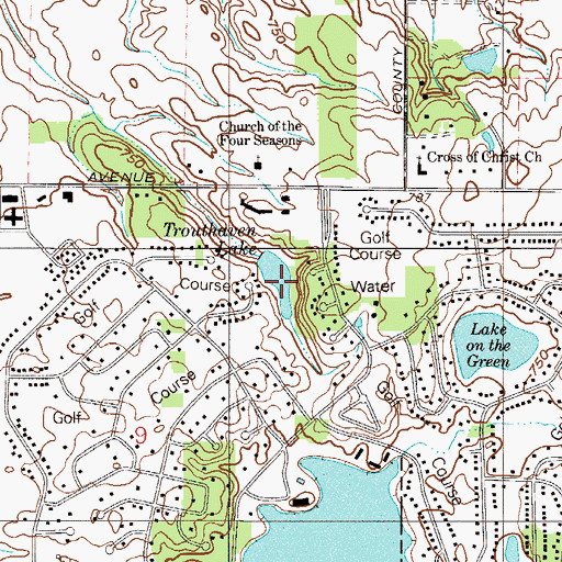 Topographic Map of Trouthaven Lake, IN