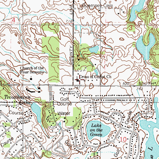 Topographic Map of Cross of Christ Lutheran Church, IN
