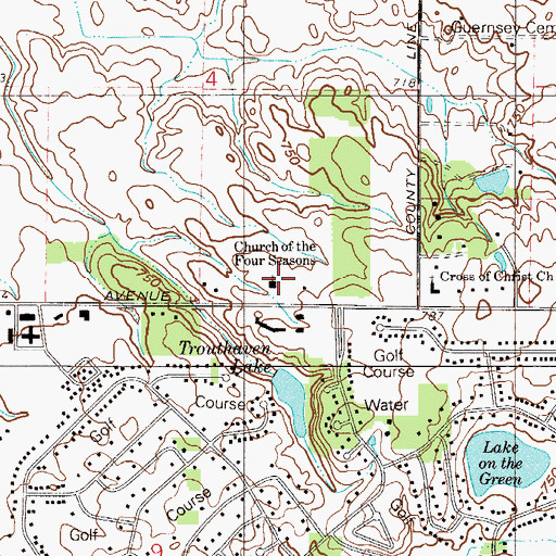 Topographic Map of Church of the Four Seasons, IN