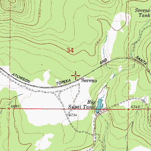 Topographic Map of Sereno Siding, AZ