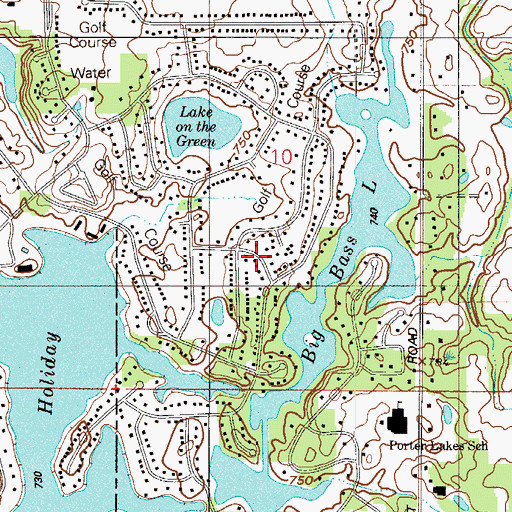 Topographic Map of Lakes of the Four Seasons, IN