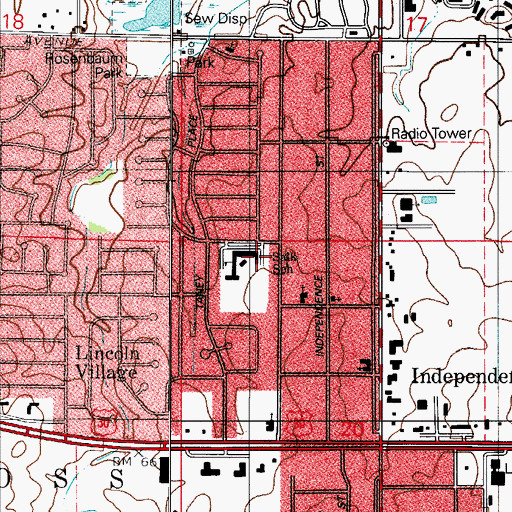 Topographic Map of Jonas E Salk Elementary School, IN