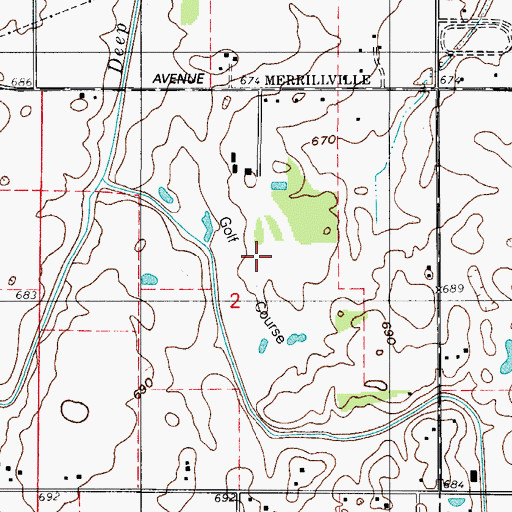 Topographic Map of Summertree Golf Club, IN