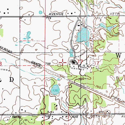 Topographic Map of Lake Region Christian Assembly Church Camp, IN