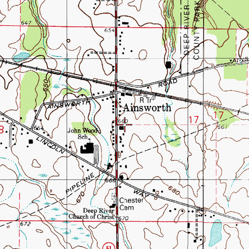 Topographic Map of Haan School (historical), IN