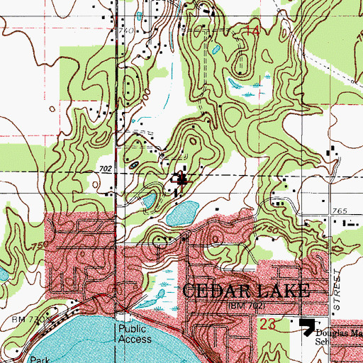 Topographic Map of Saint Johns Seminary (historical), IN