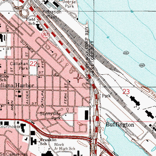 Topographic Map of Saint Judes School (historical), IN