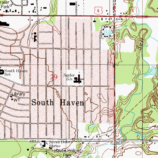Topographic Map of Paul Saylor Elementary School, IN