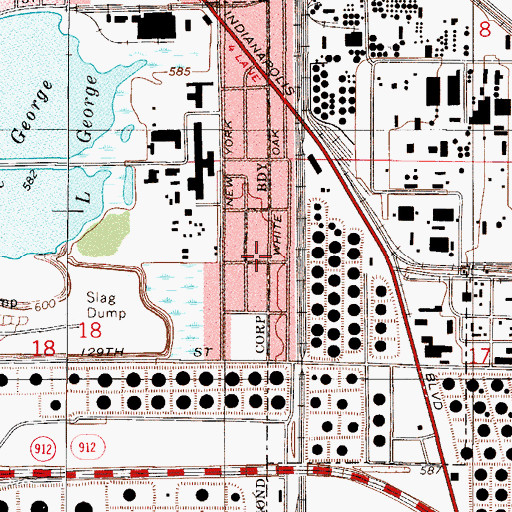 Topographic Map of South Side School (historical), IN