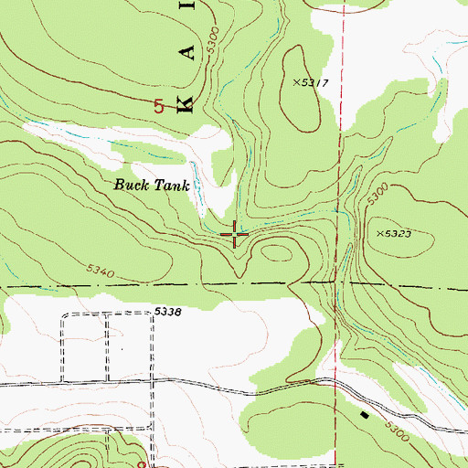 Topographic Map of Dry Wash, AZ