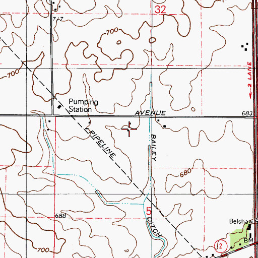 Topographic Map of Wietbrock Airport, IN