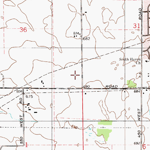 Topographic Map of Carlson Farm Airport (historical), IN