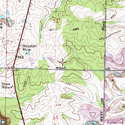Topographic Map of Warrick County, IN