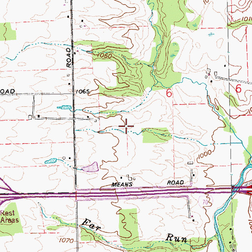 Topographic Map of Wayne County, IN