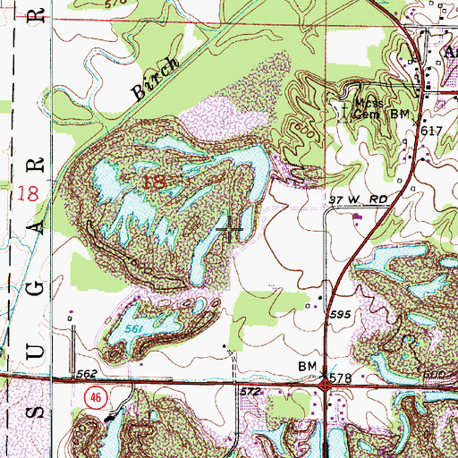Topographic Map of Clay County, IN