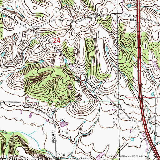 Topographic Map of Floyd County, IN