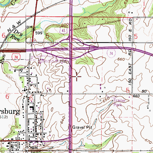Topographic Map of Fountain County, IN