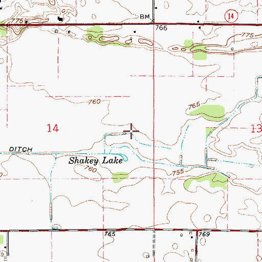 Topographic Map of Fulton County, IN