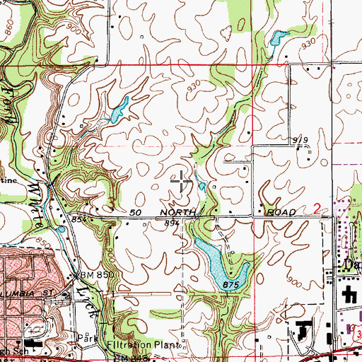 Topographic Map of Hendricks County, IN