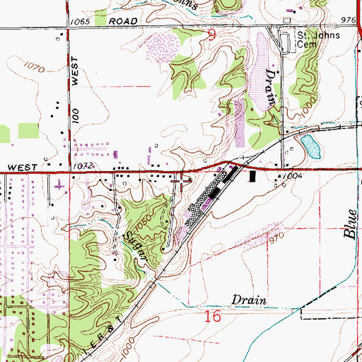 Topographic Map of Henry County, IN