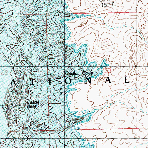Topographic Map of Castle Cove, AZ