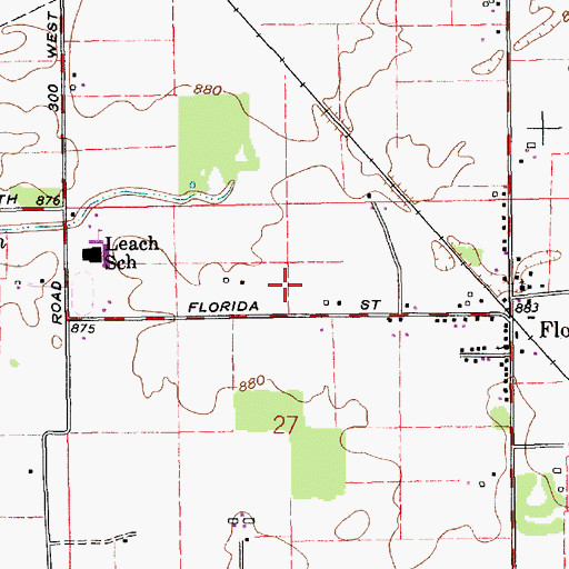 Topographic Map of Madison County, IN