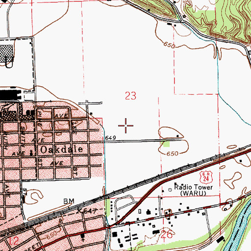 Topographic Map of Miami County, IN