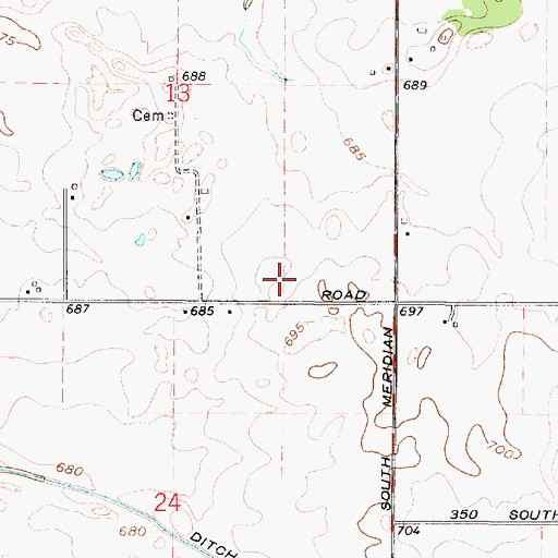 Topographic Map of Newton County, IN
