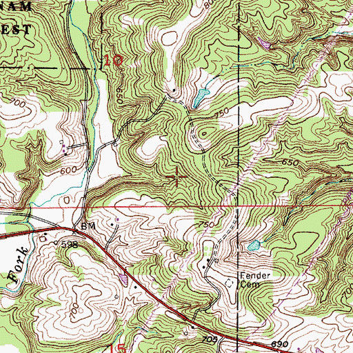 Topographic Map of Owen County, IN