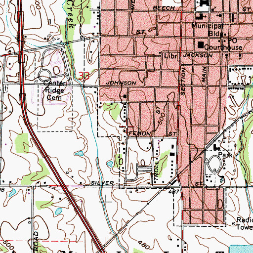 Topographic Map of Sullivan County, IN