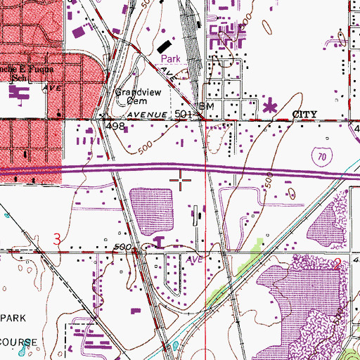 Topographic Map of Vigo County, IN