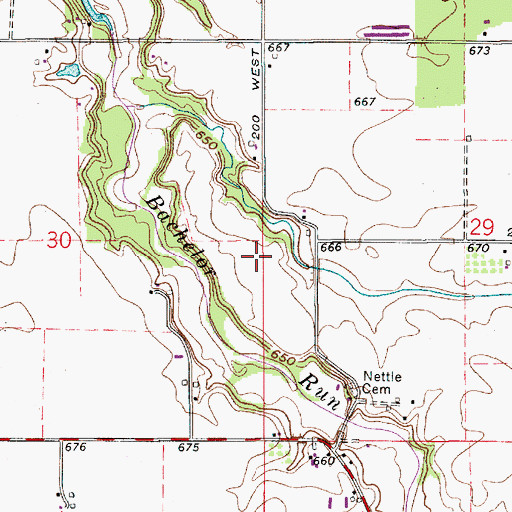 Topographic Map of Carroll County, IN