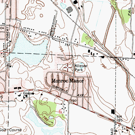 Topographic Map of Allesee Park, IN