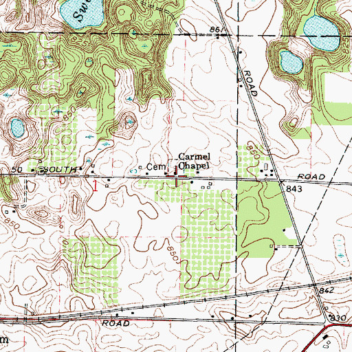 Topographic Map of Carmel Chapel, IN
