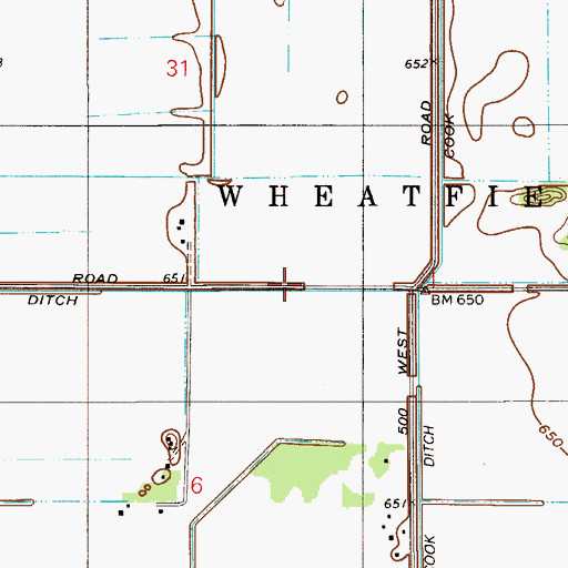 Topographic Map of Cook Ditch, IN