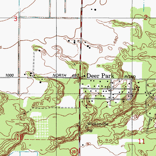 Topographic Map of Deer Park, IN