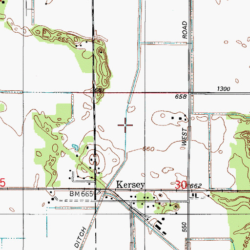 Topographic Map of Hobbs Ditch, IN