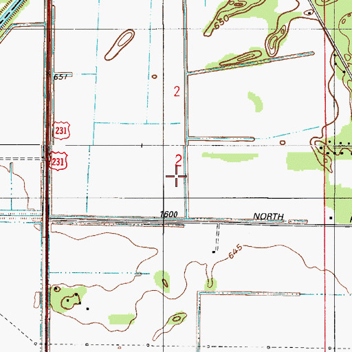 Topographic Map of Krucek Ditch, IN
