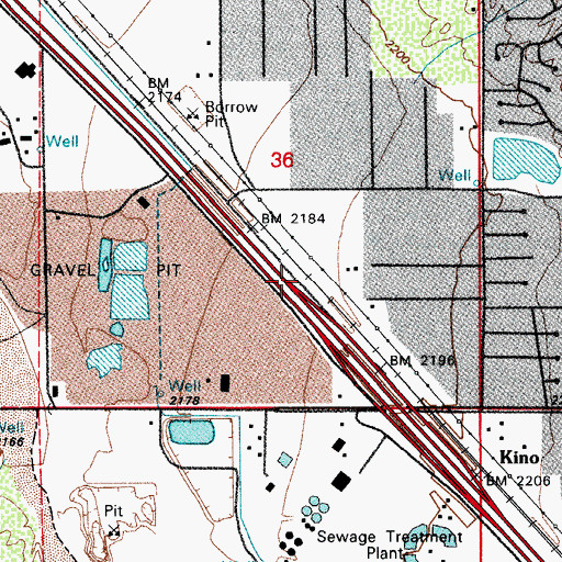 Topographic Map of KEVT-AM (Cortaro), AZ
