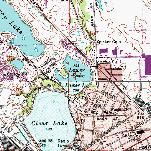 Topographic Map of Lower Lake, IN