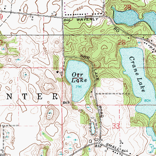 Topographic Map of Orr Lake, IN