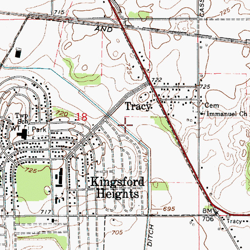 Topographic Map of Porter Ditch, IN