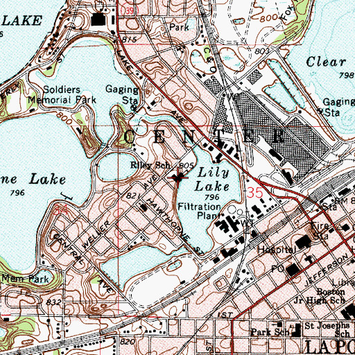 Topographic Map of Riley Elementary School, IN