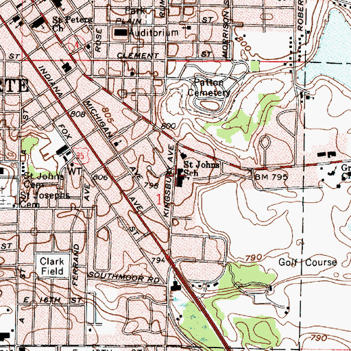 Topographic Map of Saint John Lutheran School, IN