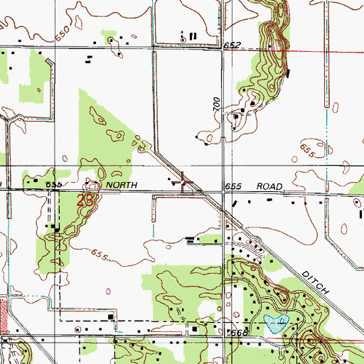 Topographic Map of Sargent Ditch, IN