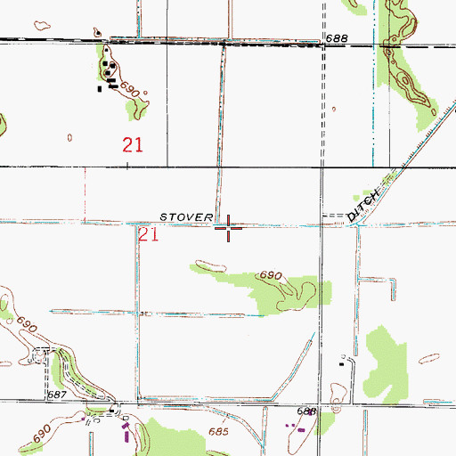 Topographic Map of Stover Ditch, IN